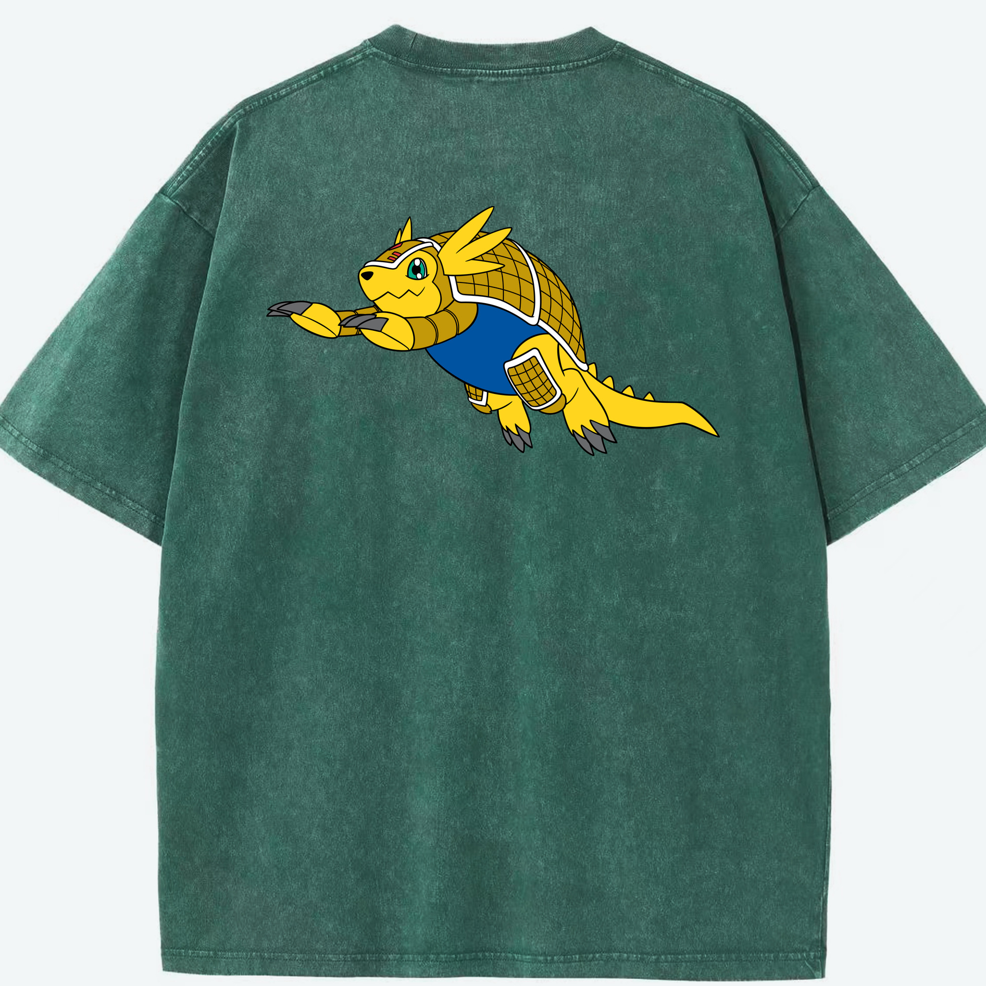 （画像用） Digimon デジタルモンスター/デジモン 綿100% ヴィンテージ風 半袖Tシャツ（背面プリント）